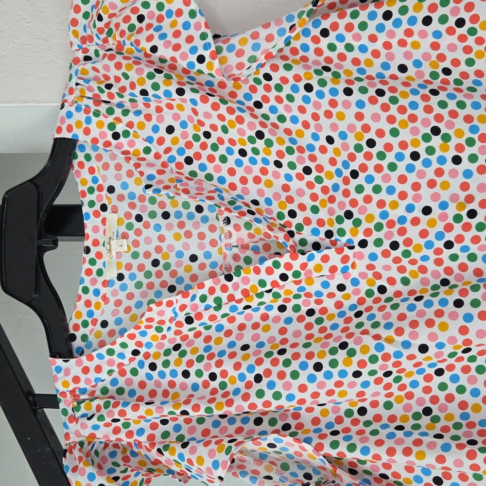 ANDREE BY UNIT Multicolor Polka Dot Top Size L - Picture 3 of 7